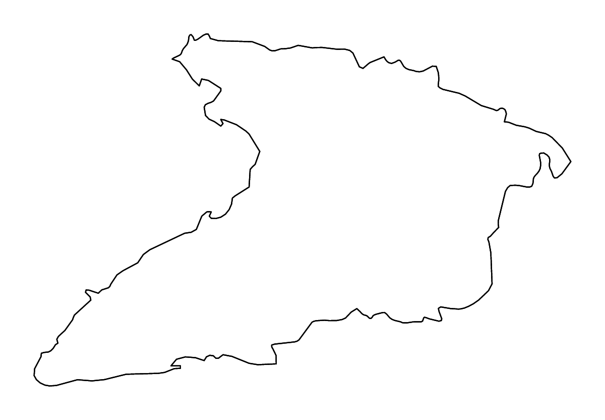 Outline map of Granma, Cuba with rivers.