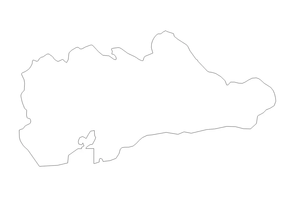 Carte de Guantánamo, Cuba de type contour pour Amérique du Nord, montrant contour avec des limites nettes.