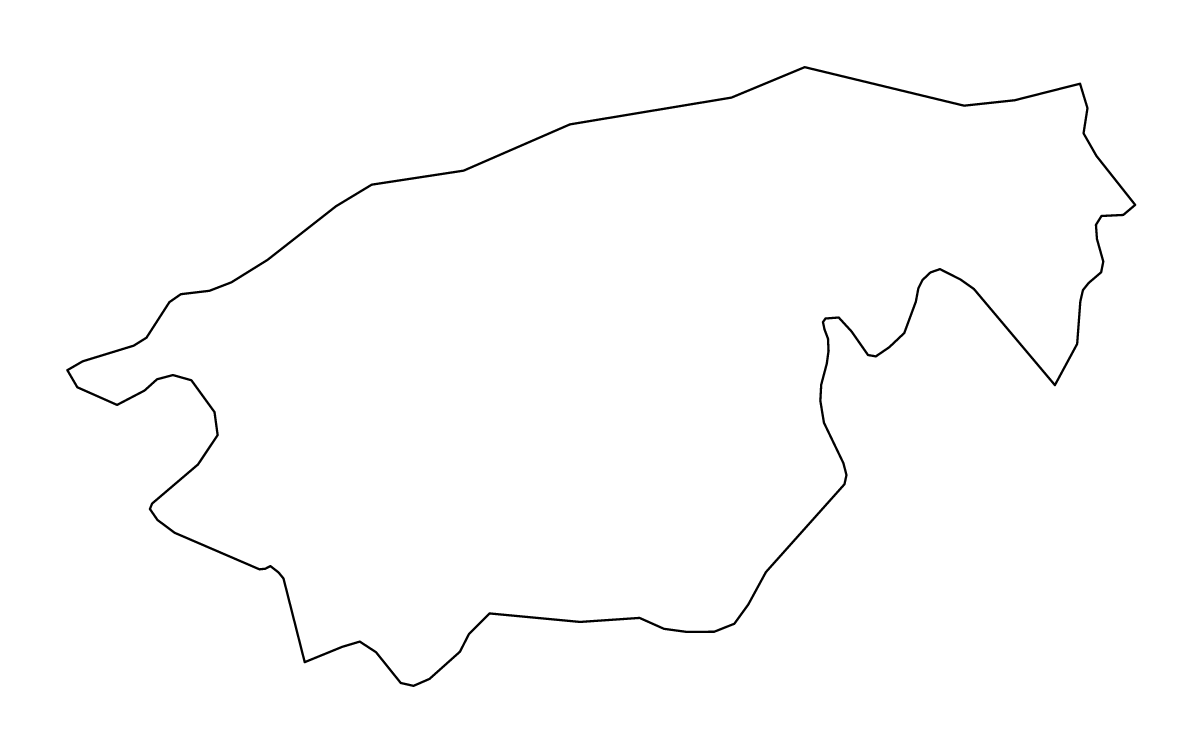 Outline map of Havana, Cuba.