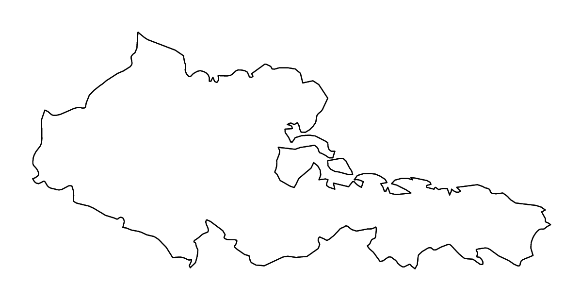 Outline map of Holguín, Cuba with rivers.