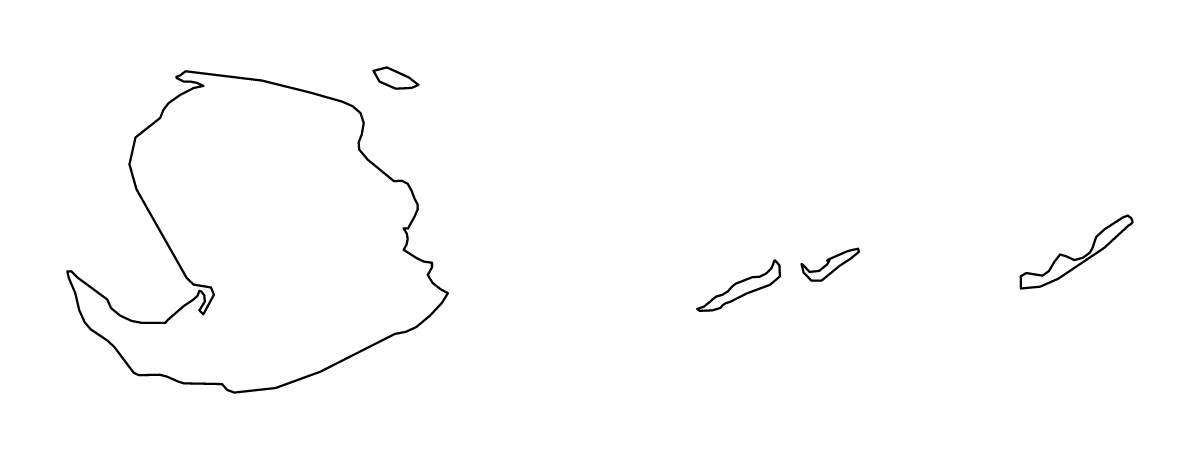 Outline map of Isla de la Juventud Special Municipality, Cuba.
