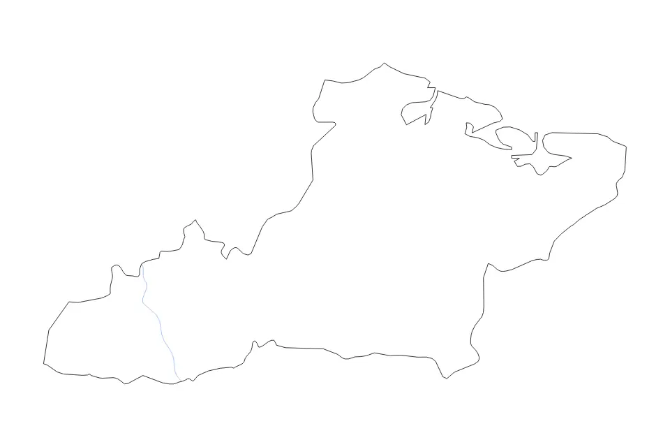 Carte de Las Tunas, Cuba de type contour et rivières pour Amérique du Nord, montrant contour et rivières avec des limites nettes.