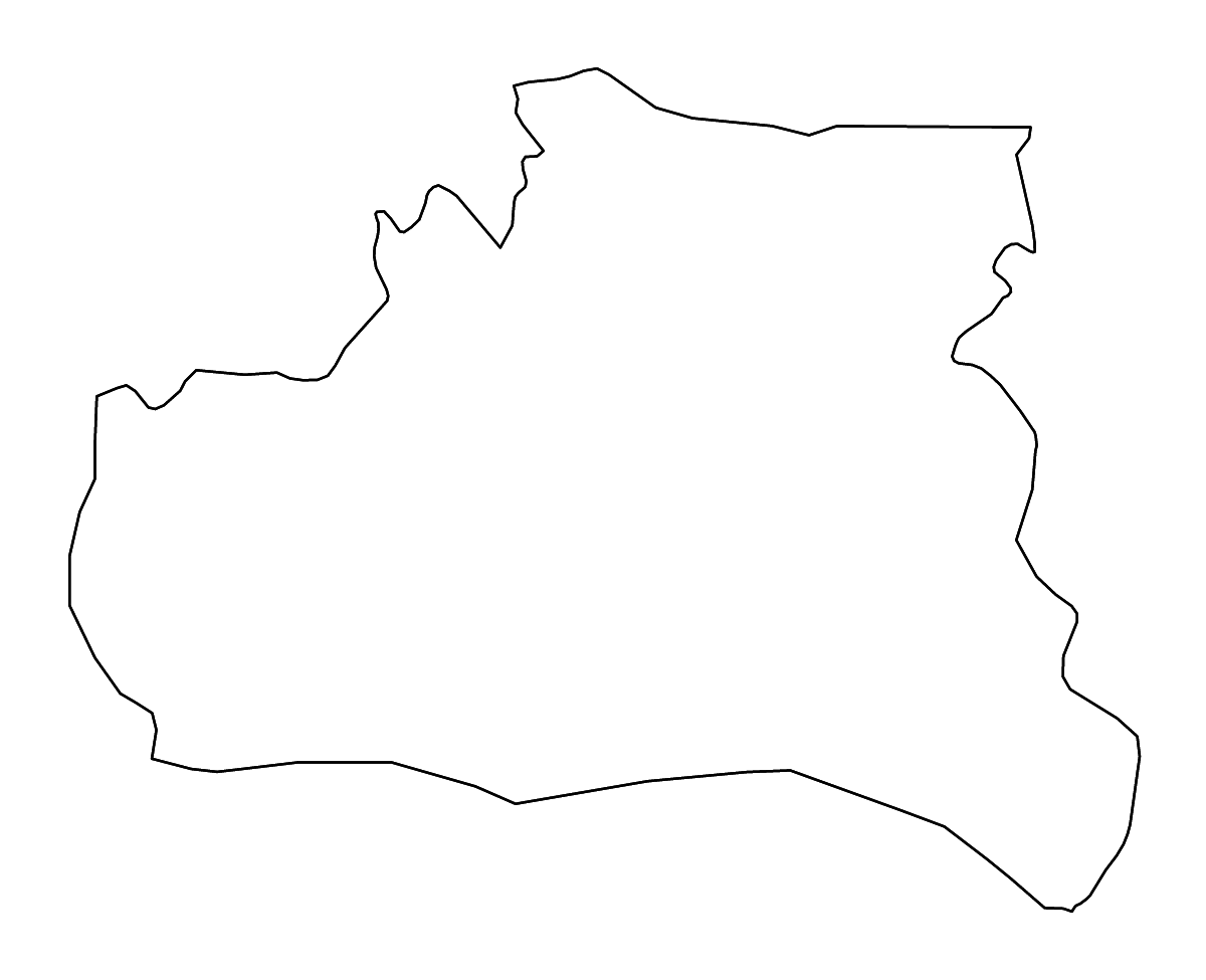Mapa de contorno de Mayabeque, Cuba con ríos.