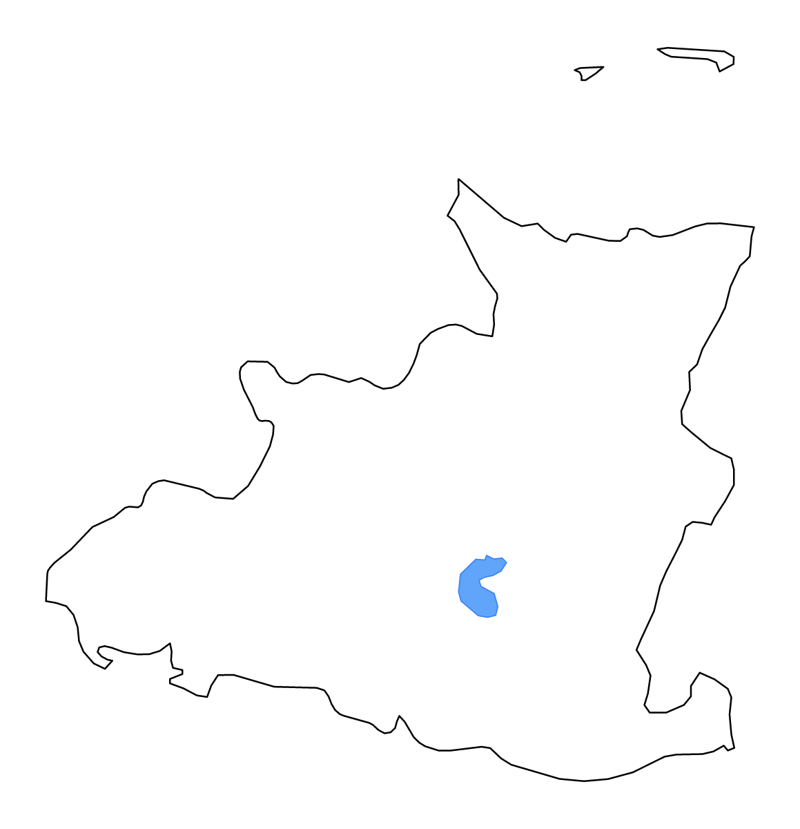 Mapa de contorno de Sancti Spíritus, Cuba con lagos y ríos.