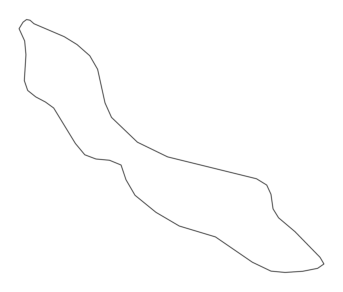 Outline map of Curaçao (territory).
