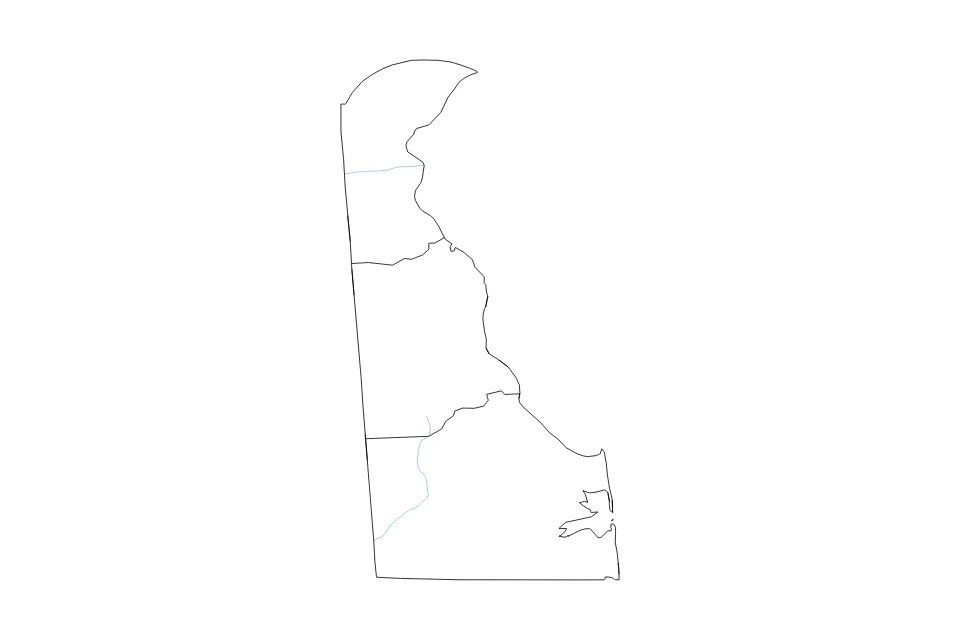 Aperçu de la carte de contour de Delaware