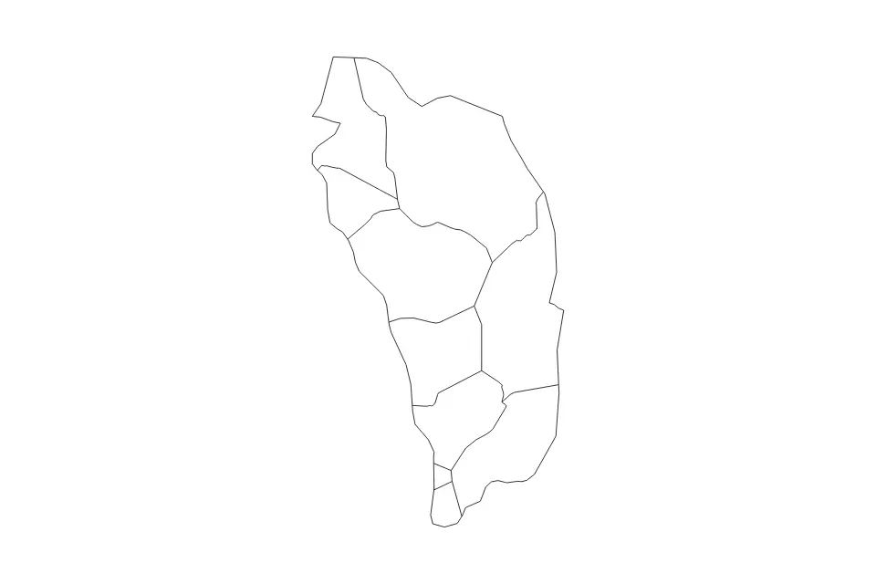 Vista previa del mapa de contorno de Dominica