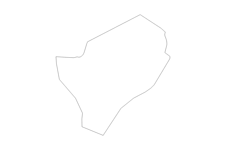 Outline map of Saint George Parish, Dominica with subdivision borders.