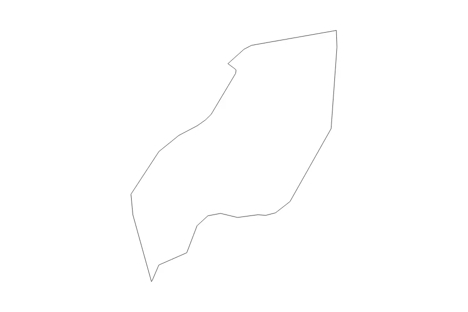 Outline map of Saint Patrick Parish, Dominica with subdivision borders.