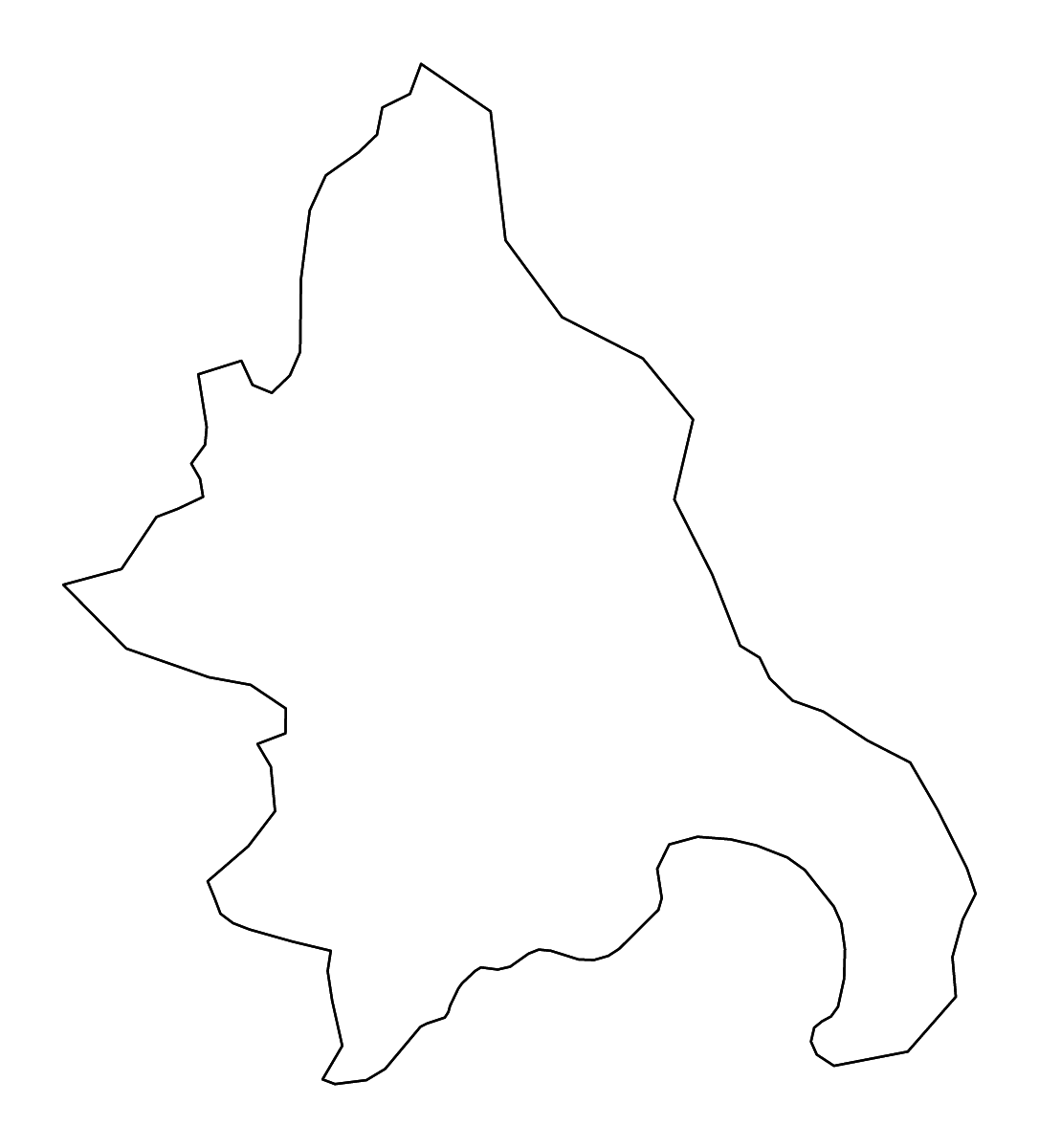 Mapa de contorno de Azua, Dominican Republic con ríos.