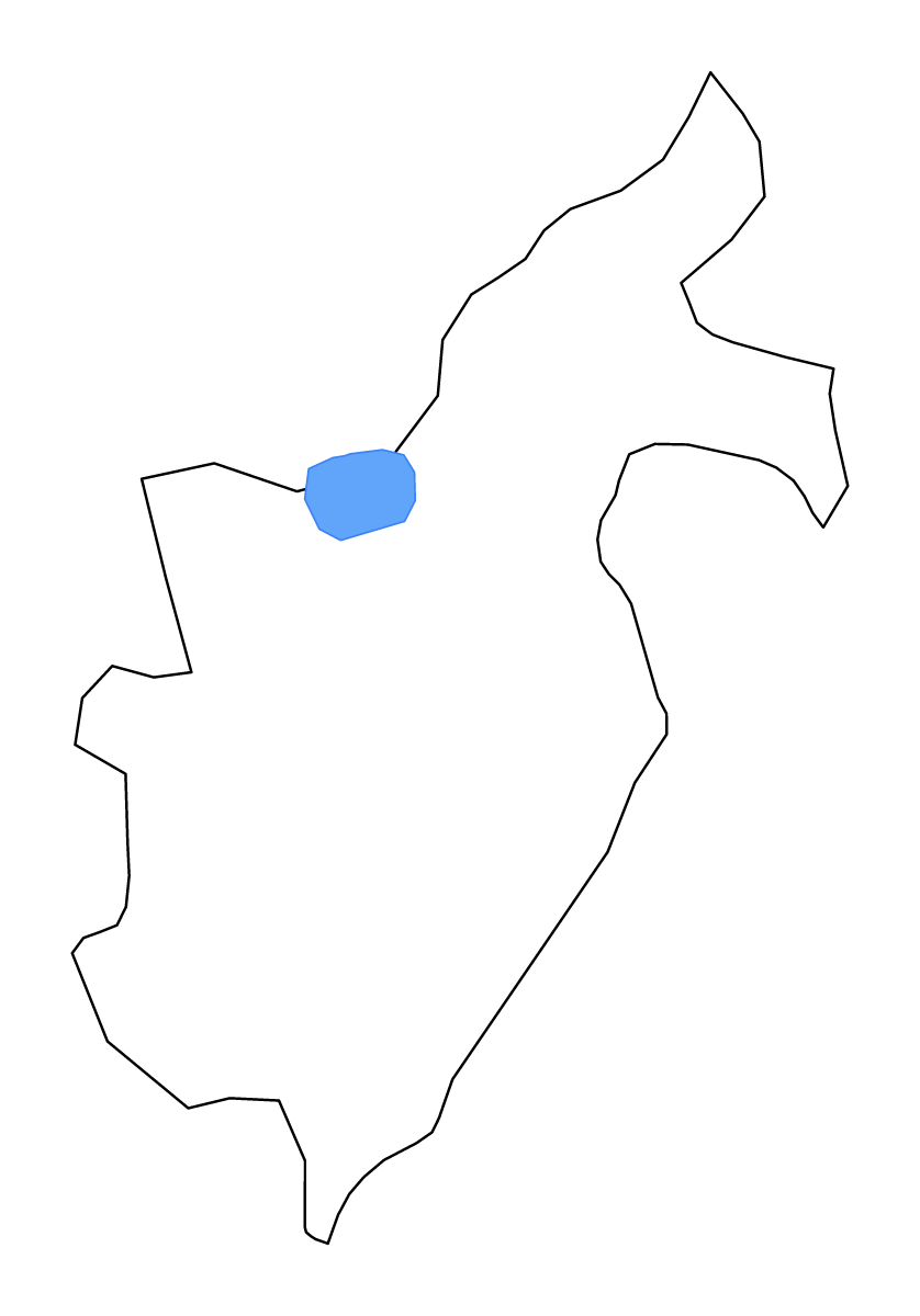 Mapa de contorno de Barahona, Dominican Republic con lagos y ríos.