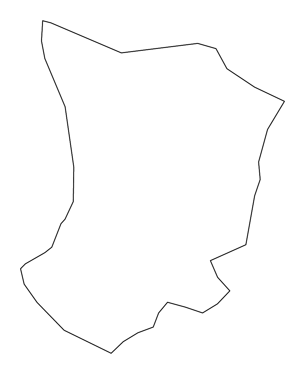 Mapa de contorno de Dajabón, Dominican Republic con ríos.