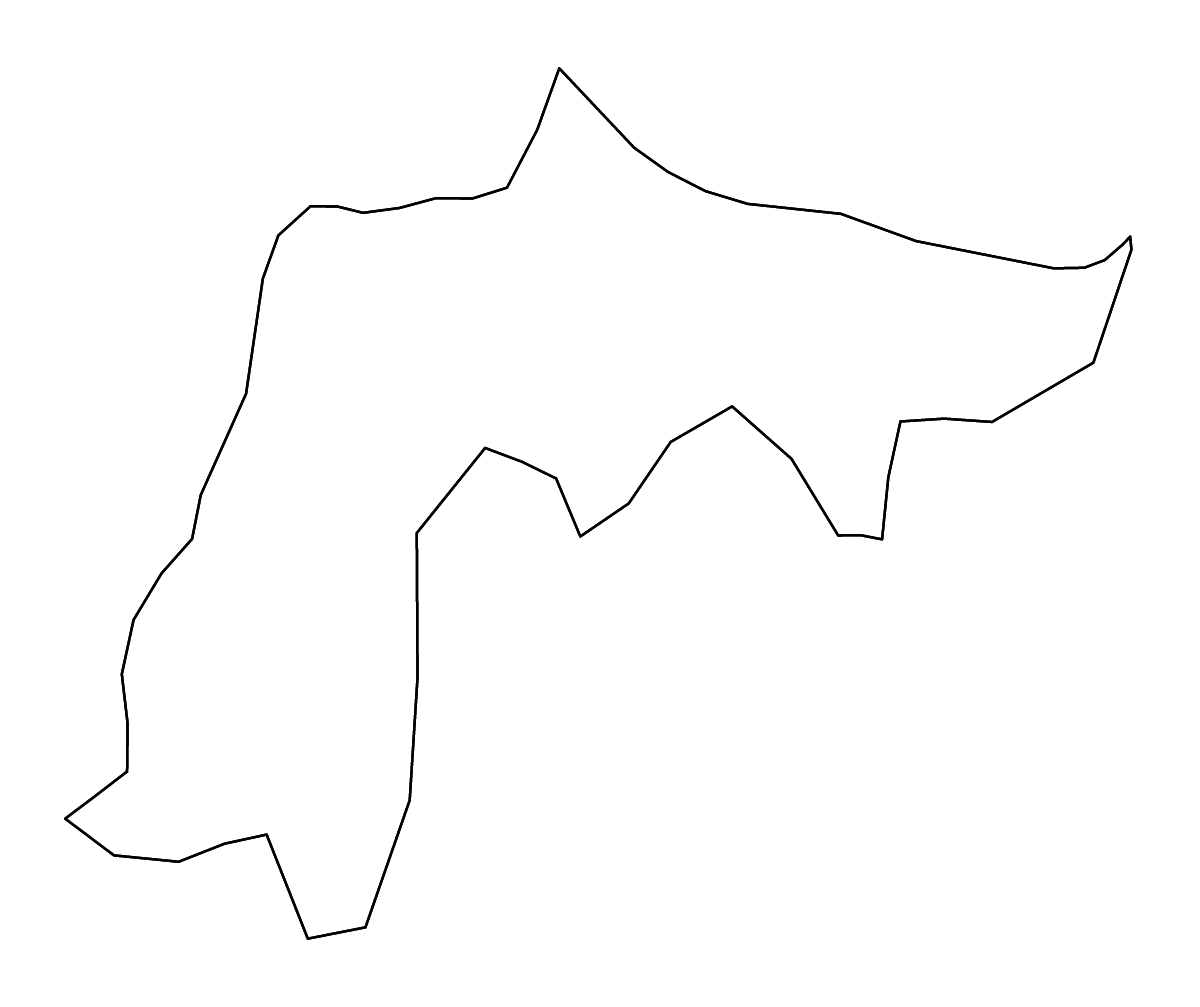 Mapa de contorno de Espaillat, Dominican Republic con ríos.