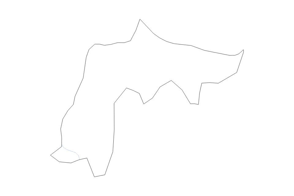 Outline map of Espaillat, Dominican Republic with subdivision borders and rivers.