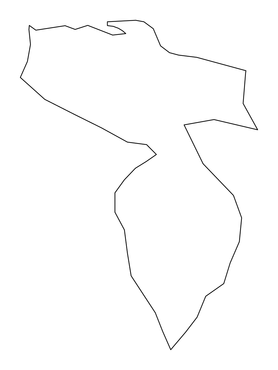 Outline map of Hato Mayor, Dominican Republic.