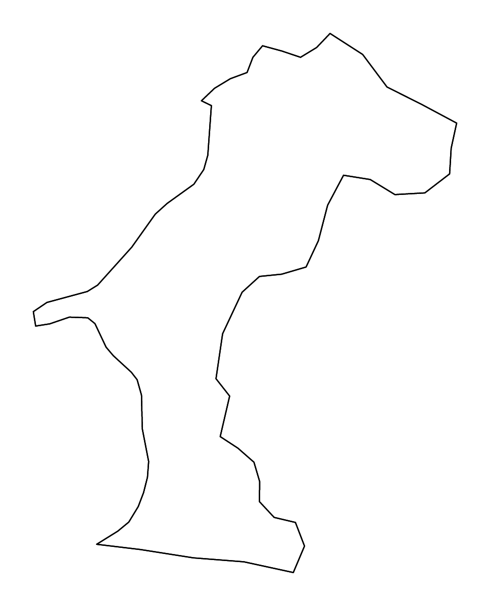 Mapa de contorno de La Estrelleta, Dominican Republic con ríos.