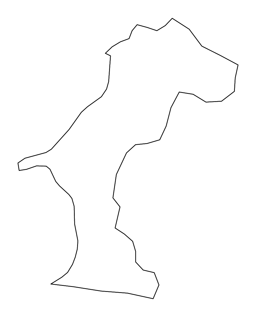Mapa de contorno de La Estrelleta, Dominican Republic con ríos.