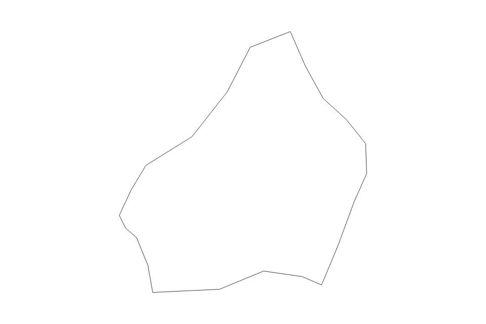 Outline map of La Romana, Dominican Republic with subdivision borders.
