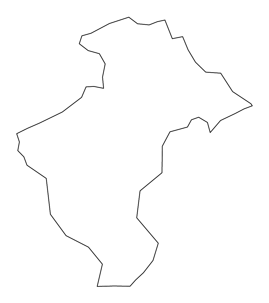 Outline map of La Vega, Dominican Republic with rivers.