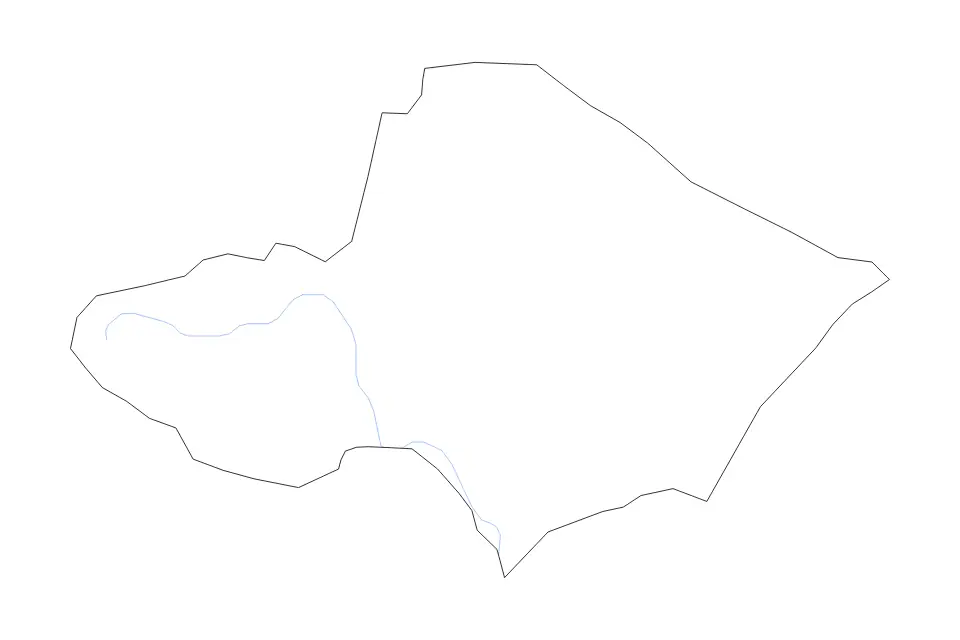 Outline map of Monte Plata, Dominican Republic with subdivision borders and rivers.