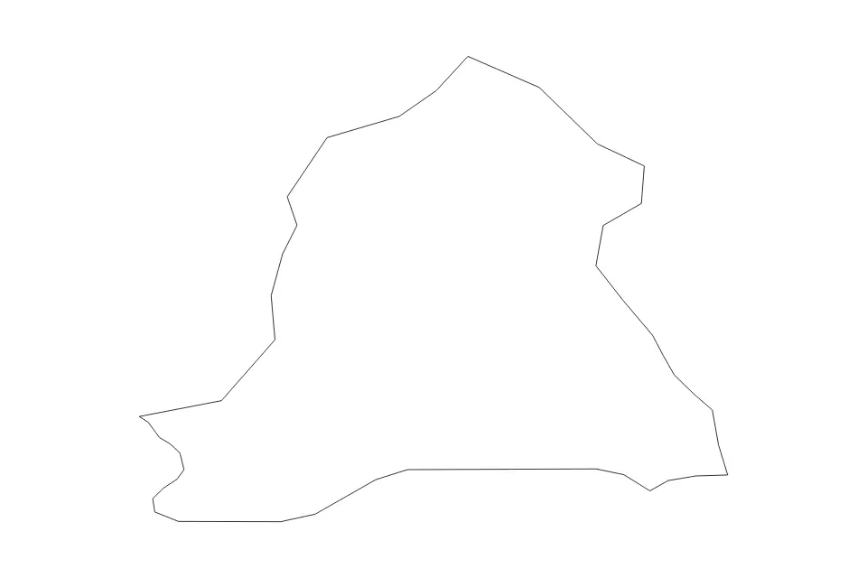 Outline map of Peravia, Dominican Republic with subdivision borders.