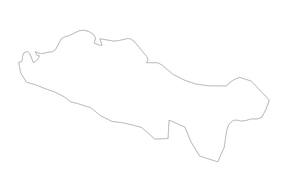 Outline map of Puerto Plata, Dominican Republic with subdivision borders.