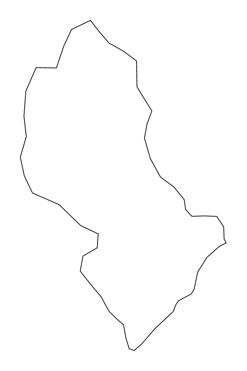 Outline map of San Cristóbal, Dominican Republic.