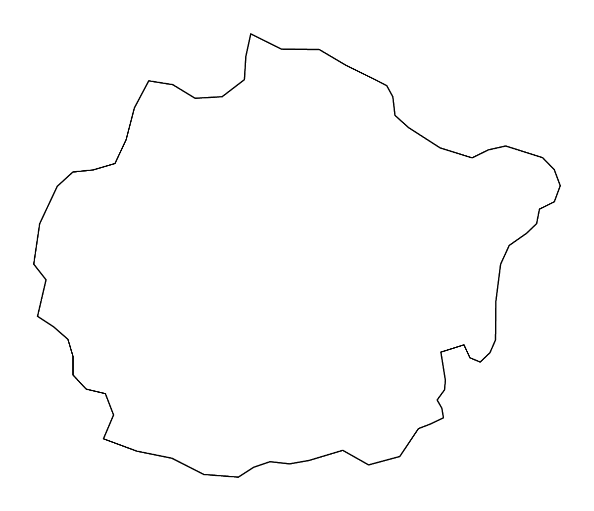Mapa de contorno de San Juan, Dominican Republic con ríos.