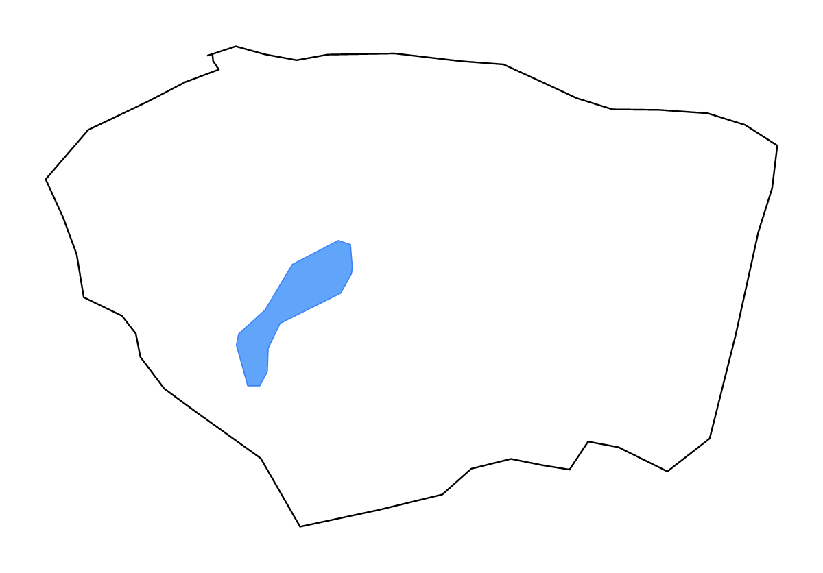 Mapa de contorno de Sánchez Ramírez, Dominican Republic con lagos y ríos.