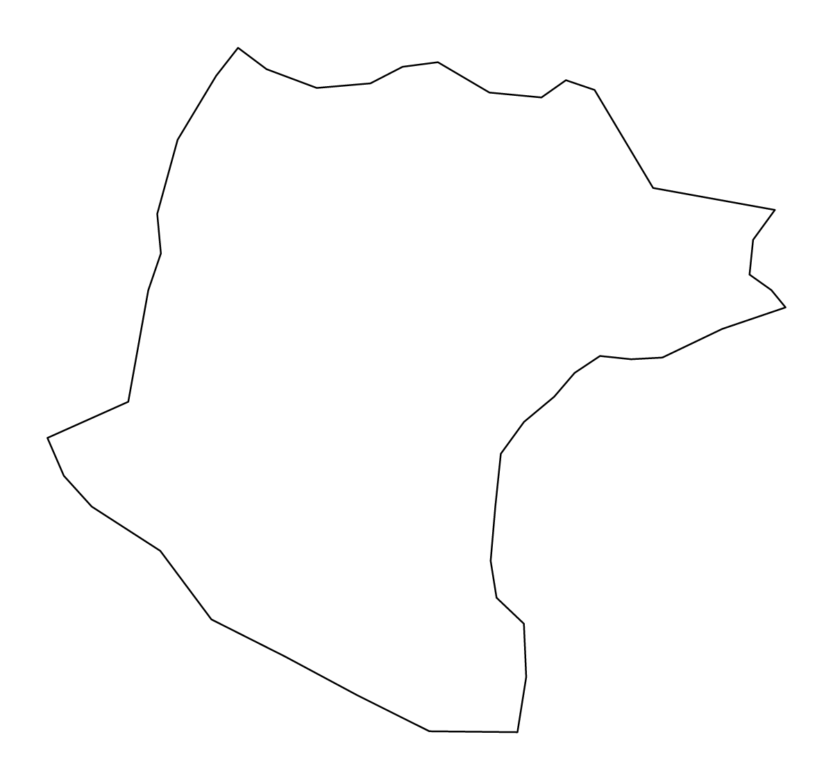 Mapa de contorno de Santiago Rodríguez, Dominican Republic.
