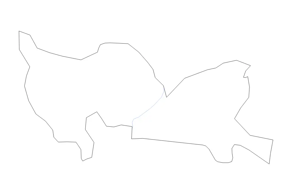 Outline map of Santo Domingo, Dominican Republic with subdivision borders and rivers.