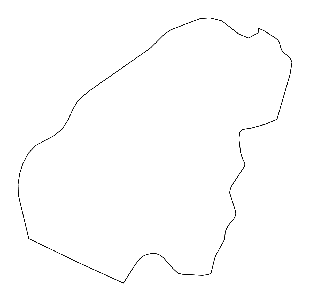Mapa de contorno de Ahuachapán, El Salvador con ríos.