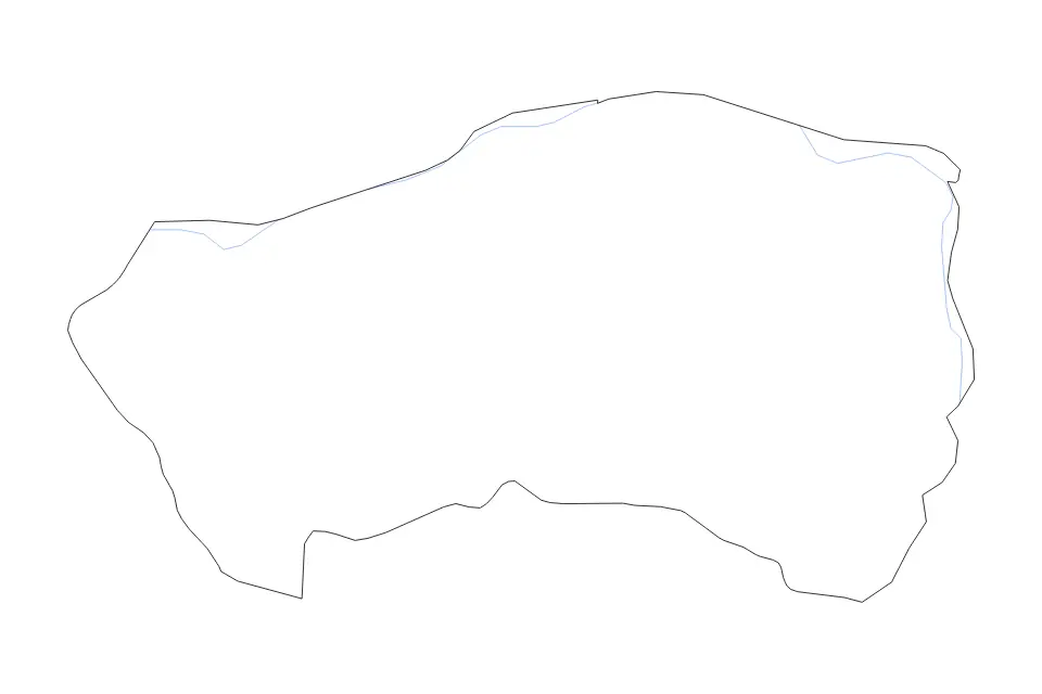 Outline map of Cabañas Department, El Salvador with subdivision borders and rivers.