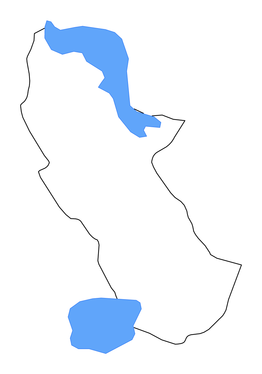 Mapa de contorno de Cuscatlán, El Salvador con lagos y ríos.