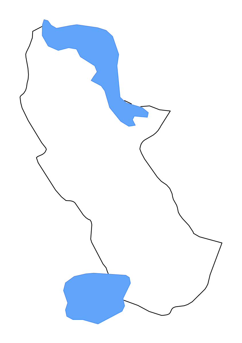 Mapa de contorno de Cuscatlán, El Salvador con lagos y ríos.