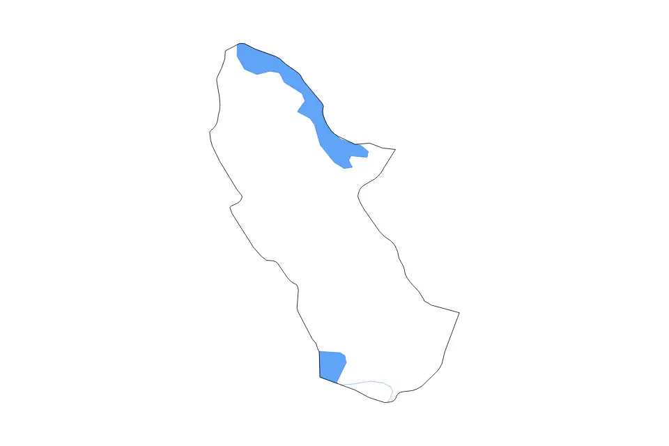 Mapa de Cuscatlán, El Salvador de tipo contorno, lagos y ríos para América del Norte, con contorno, lagos y ríos con elementos de agua como Emalse Cerrón Grande y Lago Ilopango.