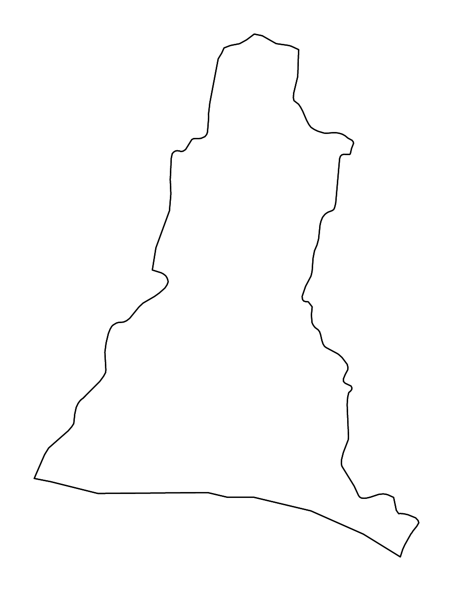 Mapa de contorno de La Libertad, El Salvador con ríos.