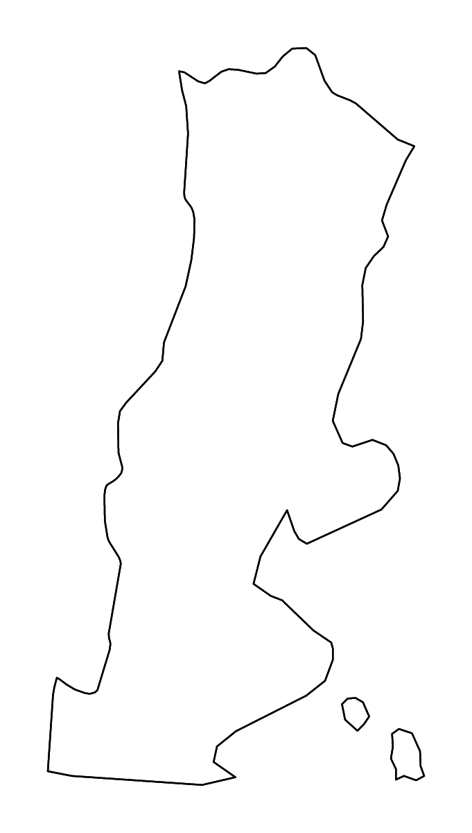 Mapa de contorno de La Unión, El Salvador con ríos.