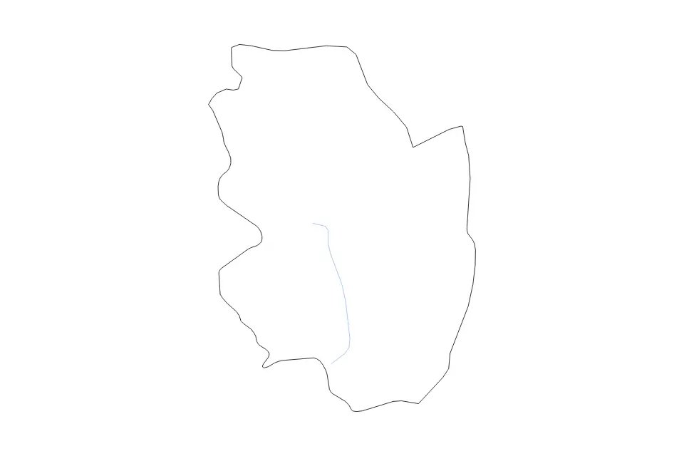 Mapa de Morazán, El Salvador de tipo contorno y ríos para América del Norte, con contorno y ríos con límites limpios.