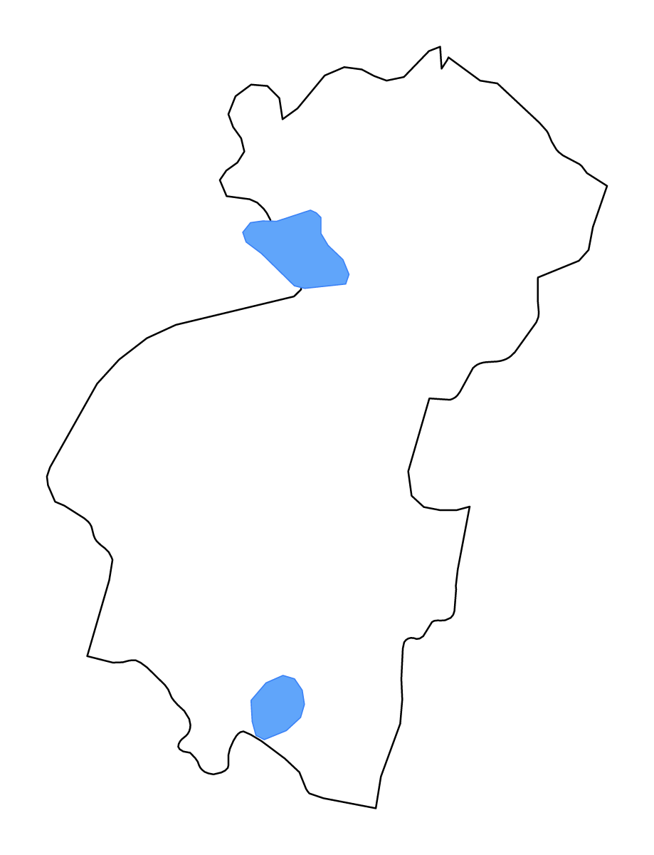 Mapa de contorno de Santa Ana, El Salvador con lagos y ríos.