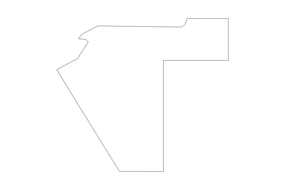 Outline map of Pituffik Lansdele, Greenland with subdivision borders.