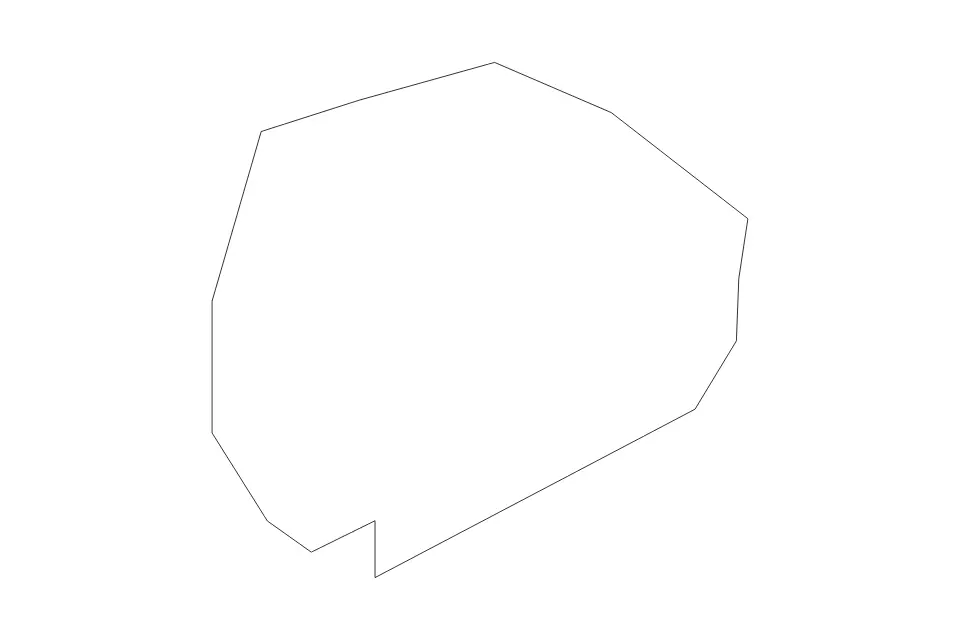 Outline map of Saint David Parish, Grenada with subdivision borders.