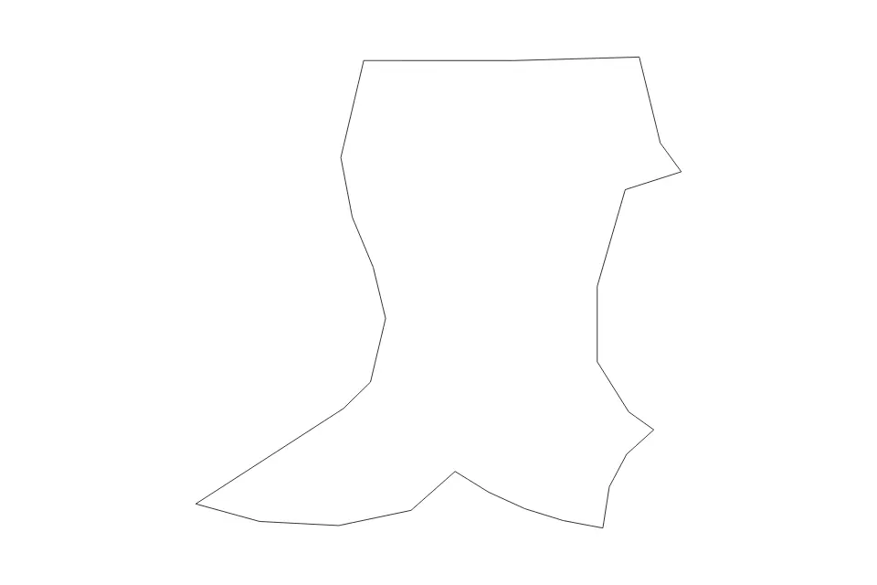 Outline map of Saint George Parish, Grenada with subdivision borders.