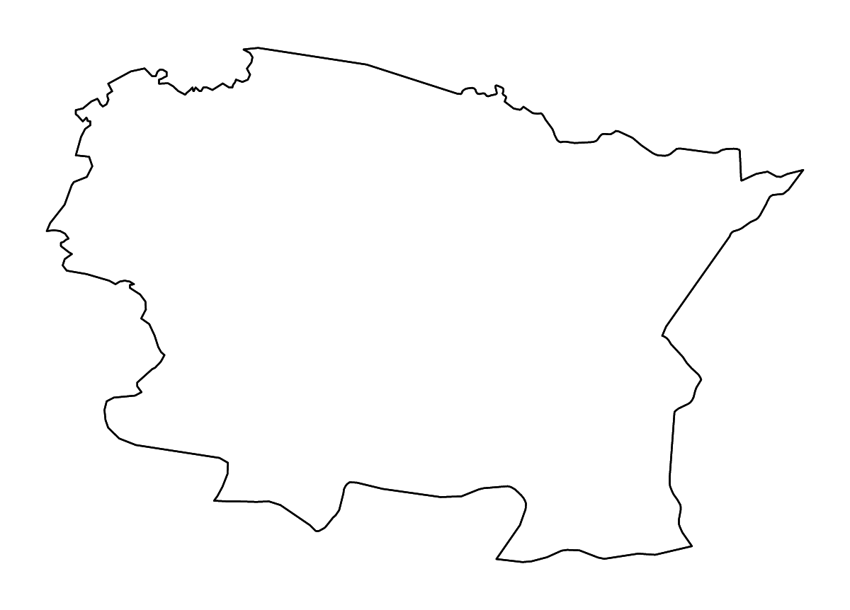 Mapa de contorno de Alta Verapaz, Guatemala con ríos.