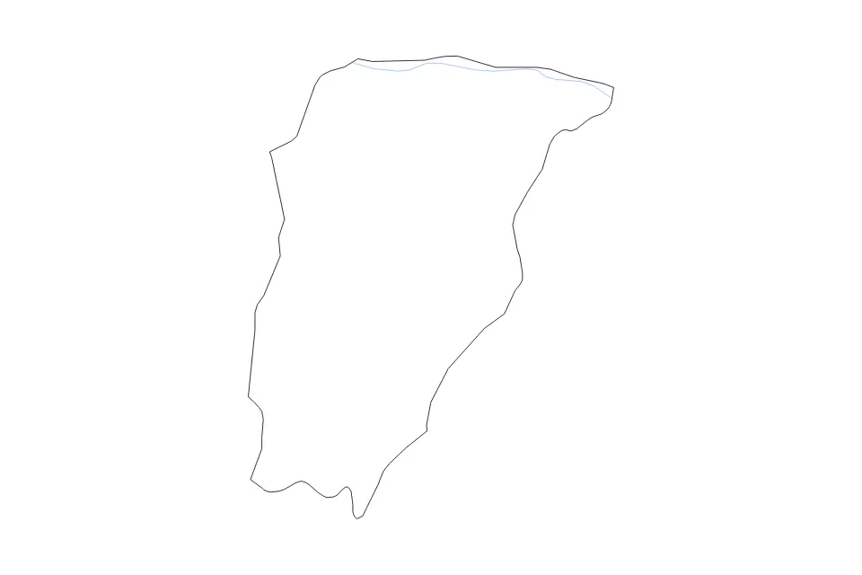 Outline map of Chimaltenango Department, Guatemala with subdivision borders and rivers.