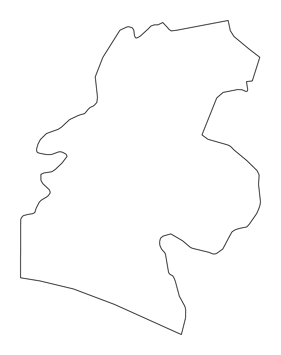 Mapa de contorno de Santa Rosa, Guatemala.