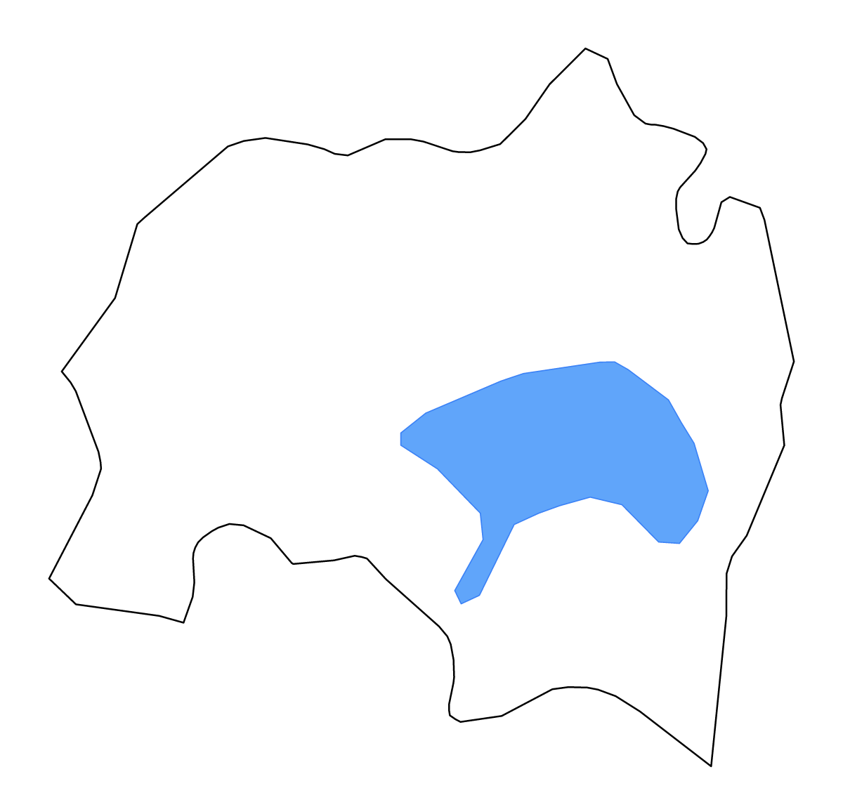 Outline map of Sololá Department, Guatemala with lakes and rivers.