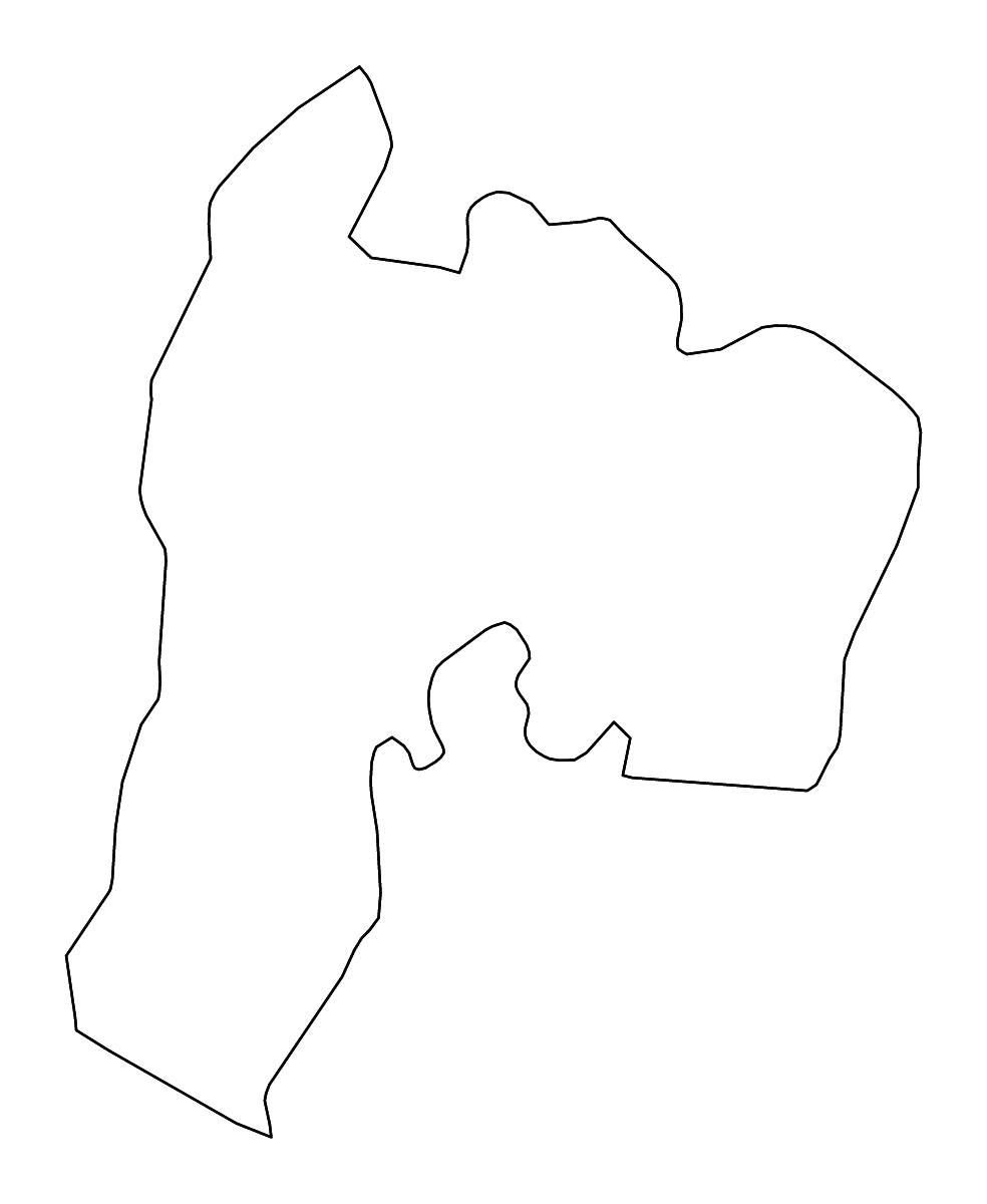 Mapa de contorno de Suchitepéquez, Guatemala con ríos.