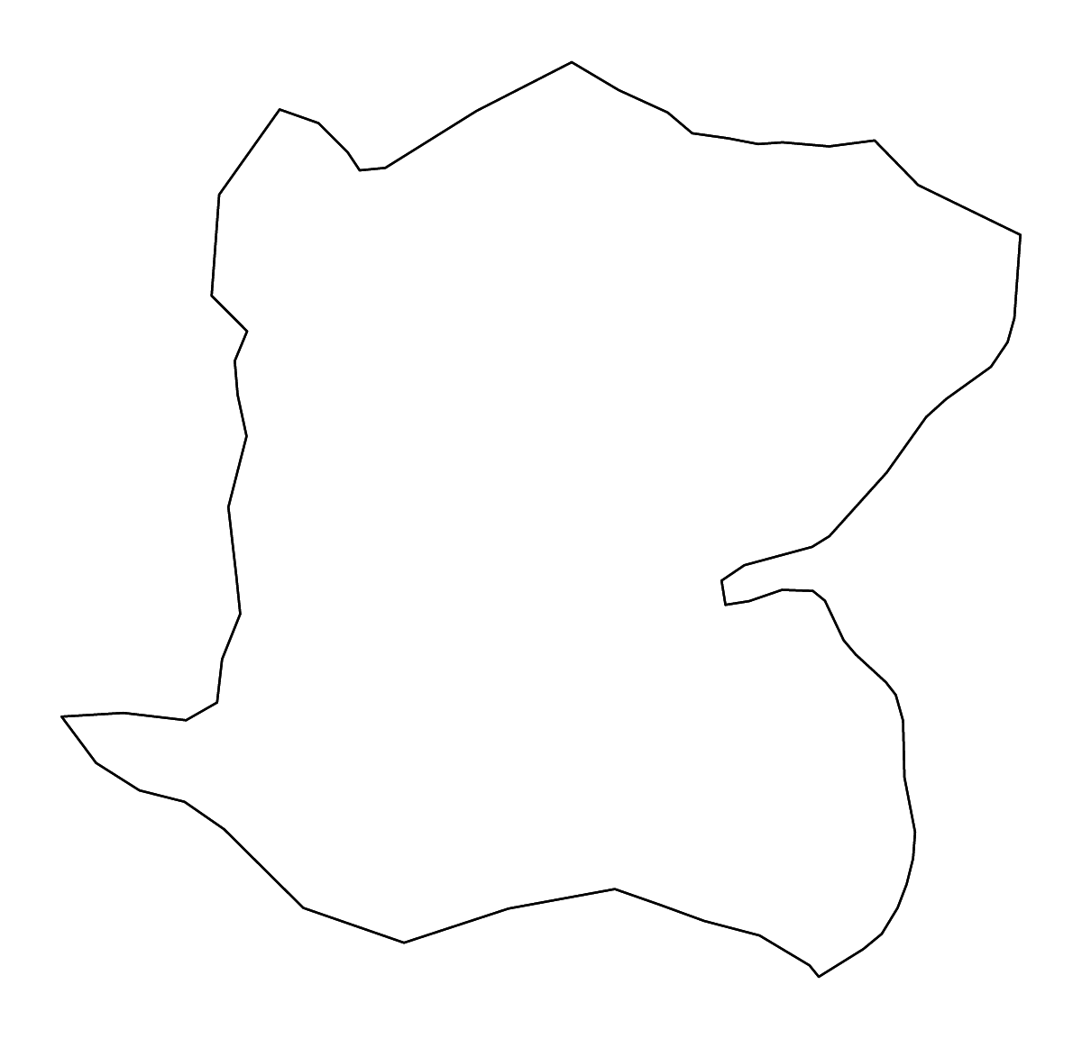 Mapa de contorno de Centre, Haiti con ríos.