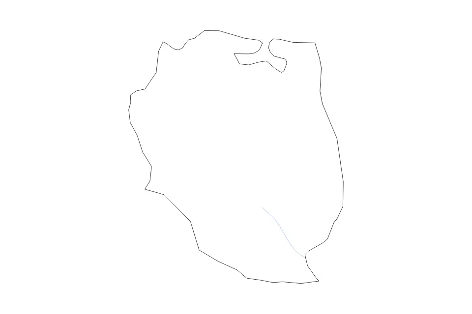 Outline map of Nord-Est Department, Haiti with subdivision borders and rivers.